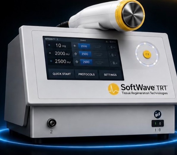 SoftWave TRT unfocused acoustic wave device at Revive Lounge