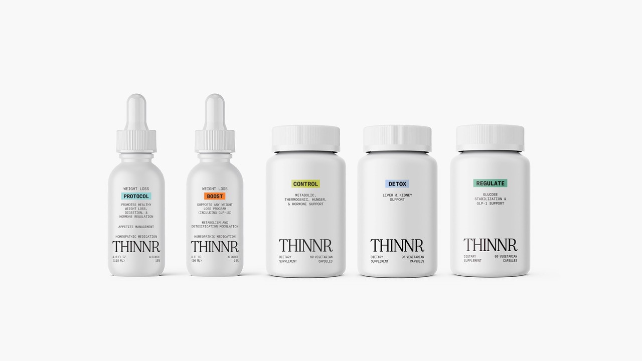 THINNR® weight loss product lineup — Protocol, Boost, Control, Detox, Regulate