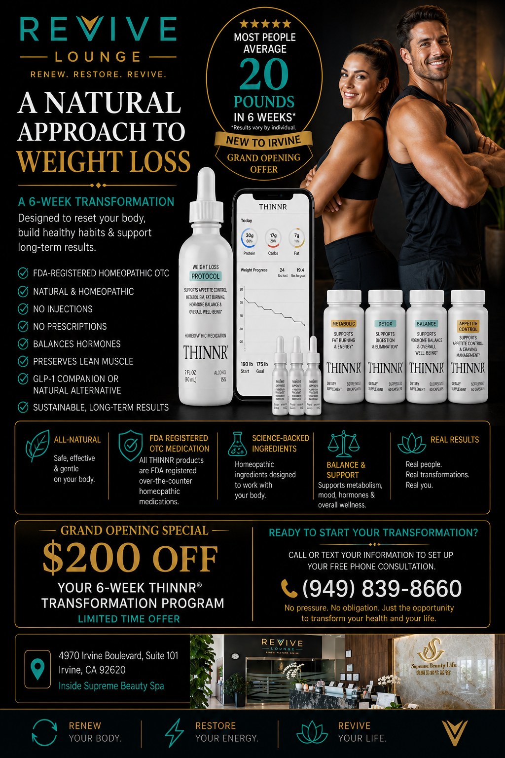 A natural approach to weight loss with THINNR® through Revive Lounge